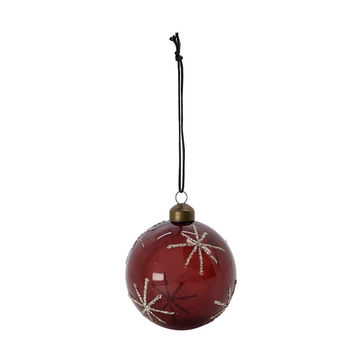 Star Christmas bauble Ø8 cm 4-pack, Bordeaux House Doctor