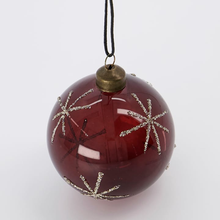 Star Christmas bauble Ø8 cm 4-pack, Bordeaux House Doctor