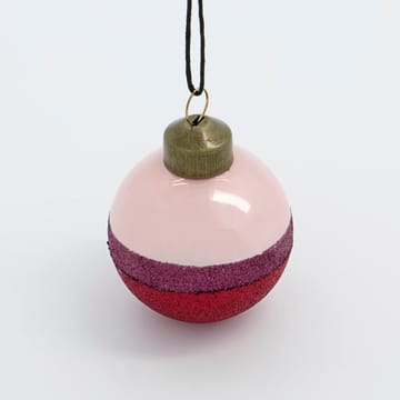 Stripe Christmas bauble Ø5 cm 4-pack - Pink-red - House Doctor