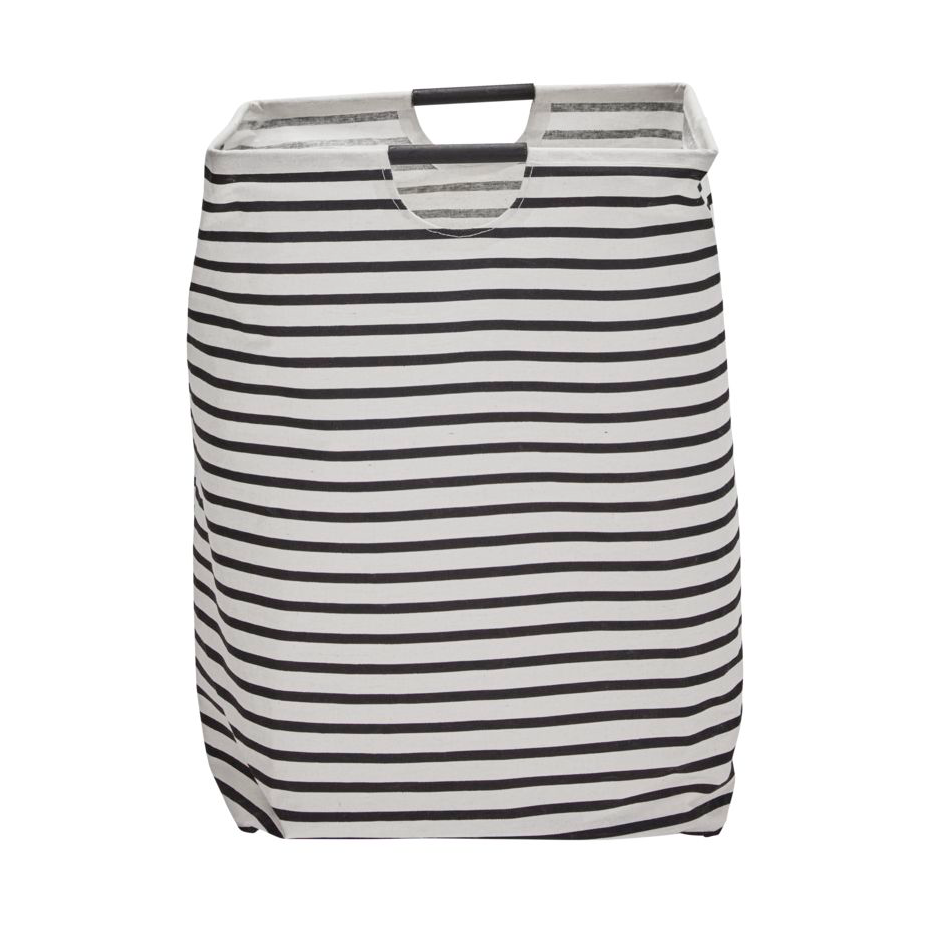 House Doctor stripes laundry basket Black and white