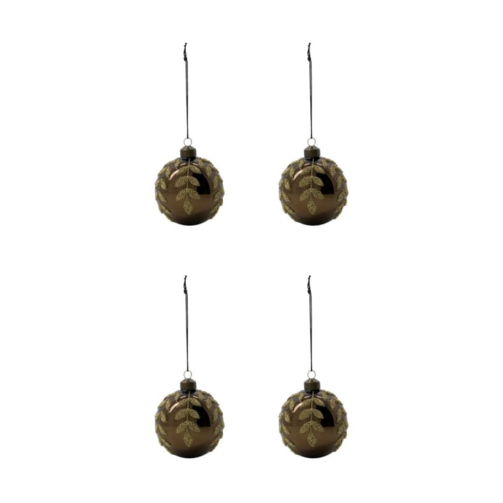 Tani Christmas bauble Ø8 cm 4-pack, Brown House Doctor