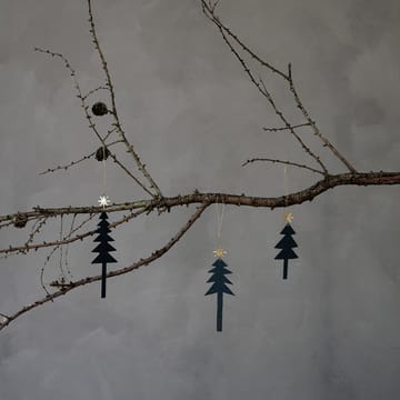 Tree with Star hanging decoration 3-pack - Black - House Doctor