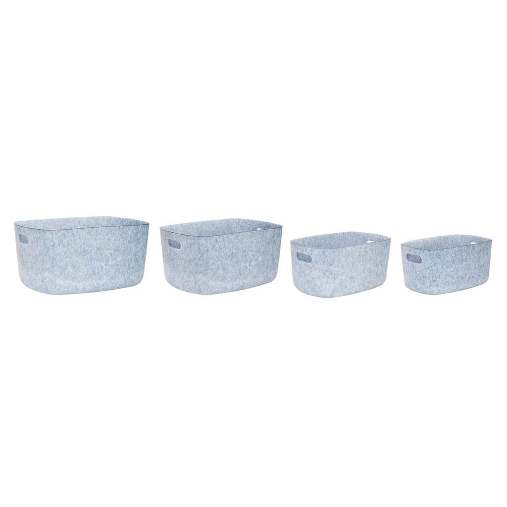 Hübsch Felt basket 4 sizes Blue