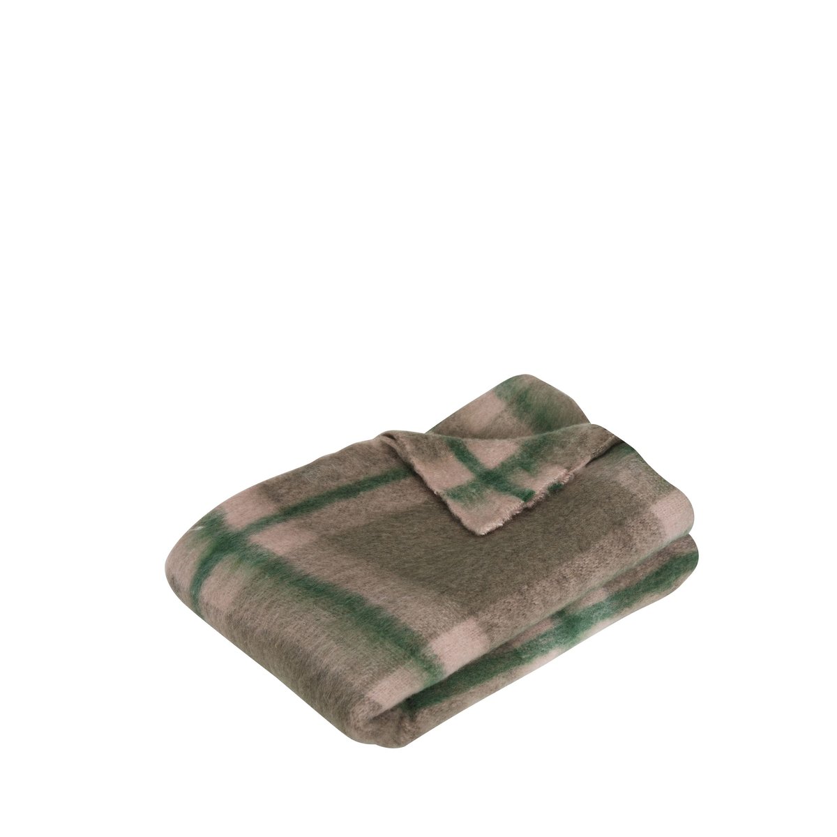 Hübsch Grid throw blanket 140x200 cm Green-pink | Scandinavian Design | Wool blankets & throws | Green