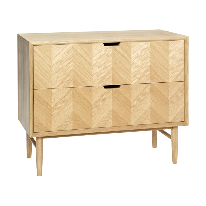 Herringbone chest of drawers with compartments - Oak - Hübsch