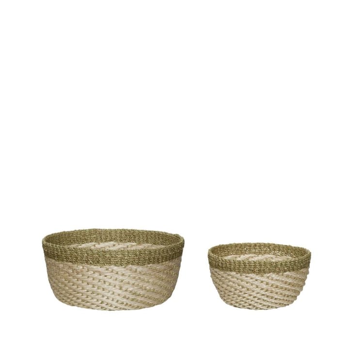 Palm baskets 2-pack - Nature-green - Hübsch