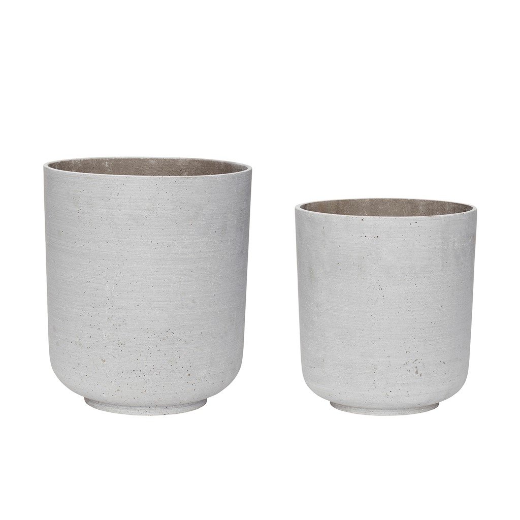 Hübsch Pot Stone 2-pack Gray