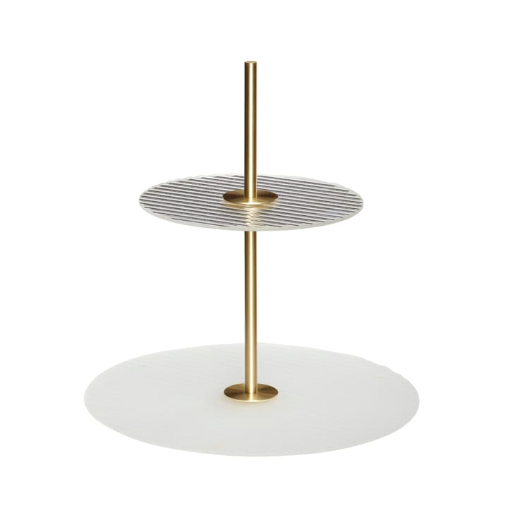 Ripple cake stand Ø30 cm, Glass-metal-frosted-clear-brass Hübsch