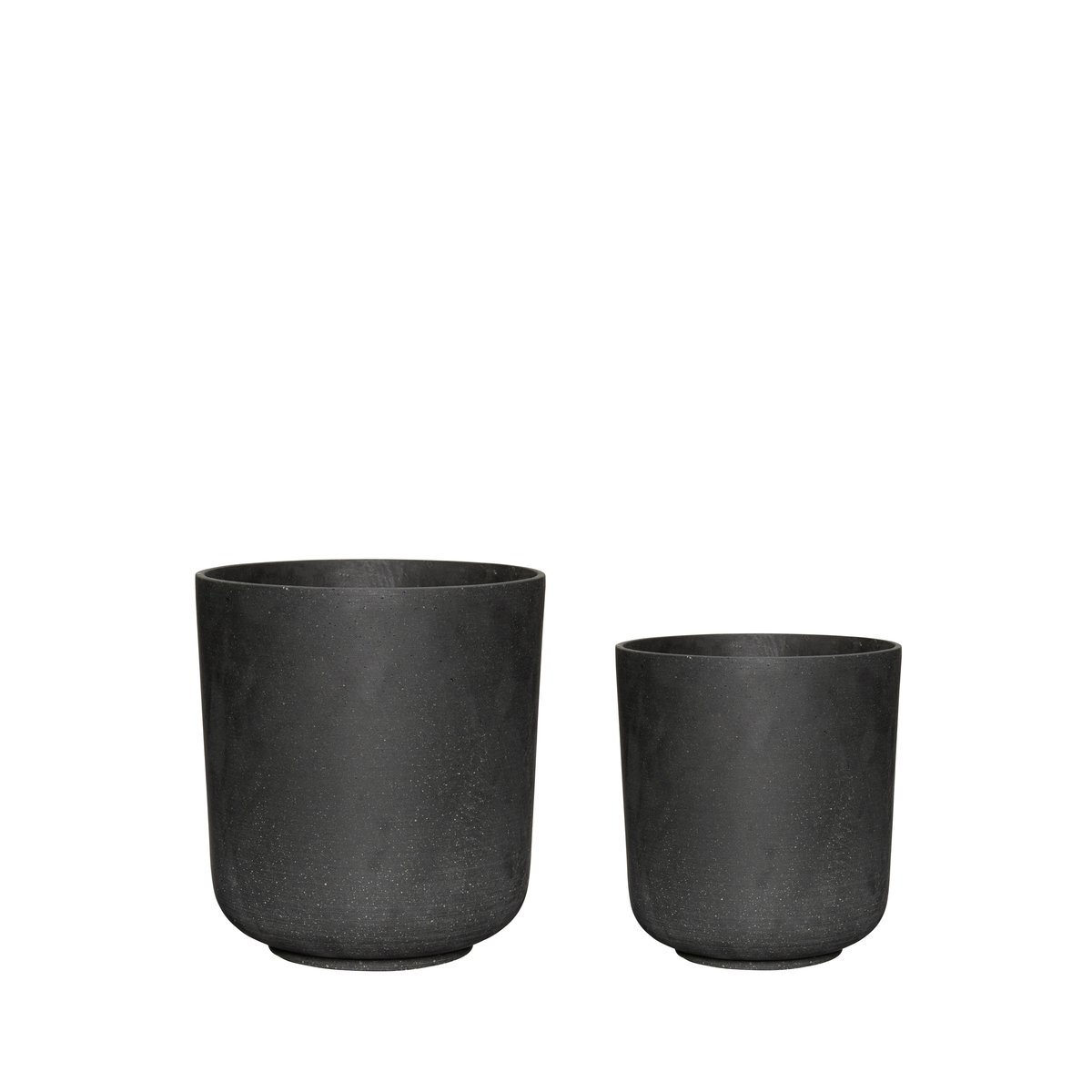 Hübsch Stoneware pots 2-pack Black