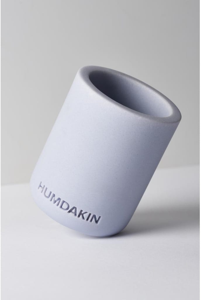 Humdakin toothbrush mug light sandstone, Blue glass Humdakin