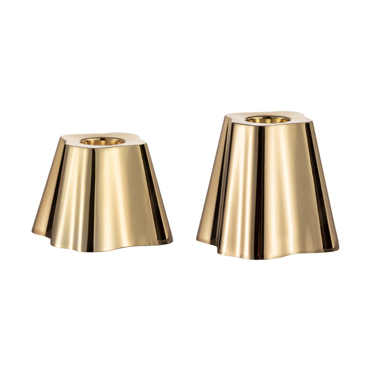 Iittala Aalto candle sticks 50 + 65 mm set of 2 Brass