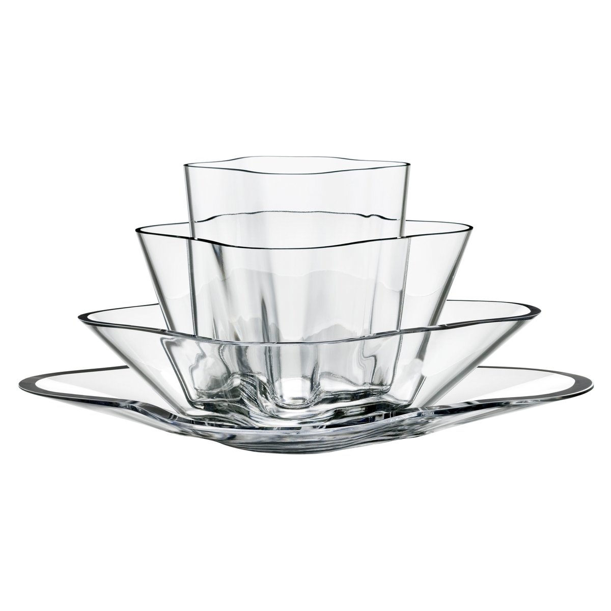 Iittala Alvar Aalto vase blomma 4 pieces clear