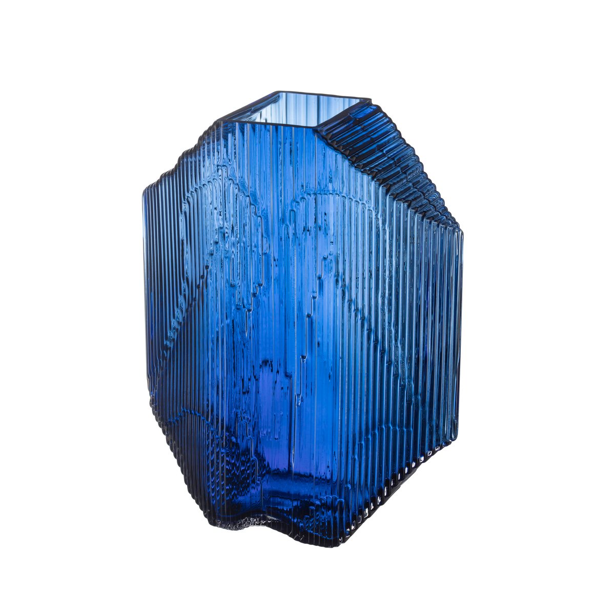 Iittala Kartta glass sculpture 33.5 cm ultramarine blue