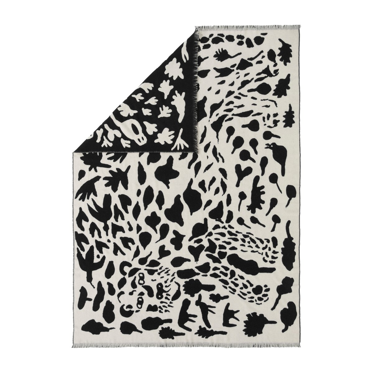 Iittala Oiva Toikka Cheetah wool throw 130x180 cm Black-white