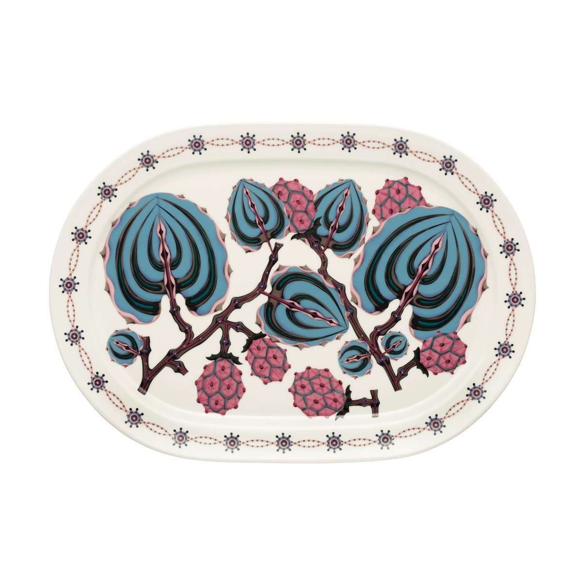 Iittala Taika Sato serving plate oval 41 cm White-multi coloured