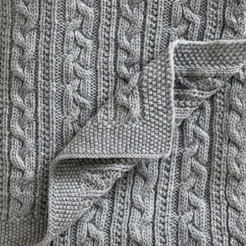 Knitted merino wool baby blanket 80x100 cm - Light grey - Jack o Juno