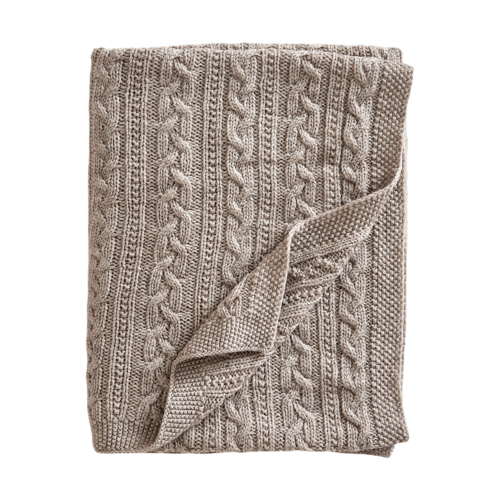 Knitted merino wool baby blanket 80x100 cm - Oatmeal - Jack o Juno