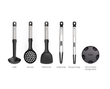 Elevate Fusion Kitchen Utensils and Stand 5 Pieces - Silicone - Joseph Joseph