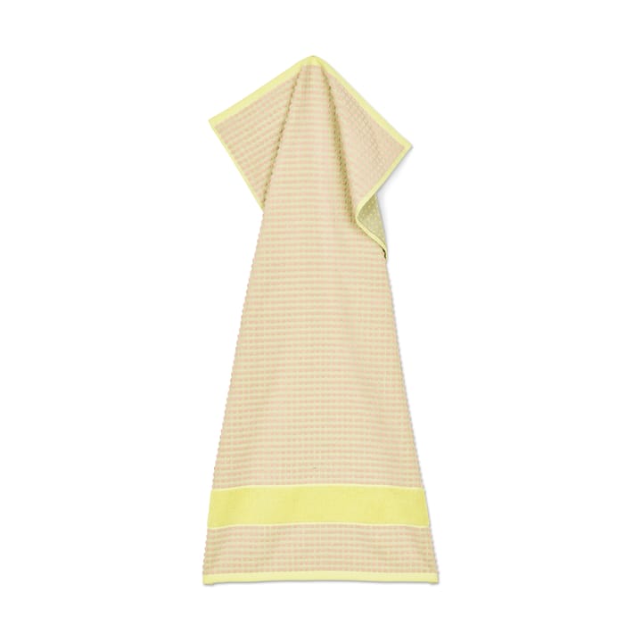 Check towel 50x100 cm, Yellow-pink Juna