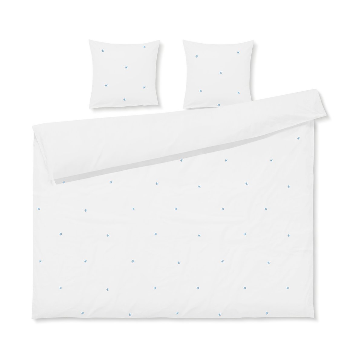 Juna Daisy bed set 220x220 cm White-light blue