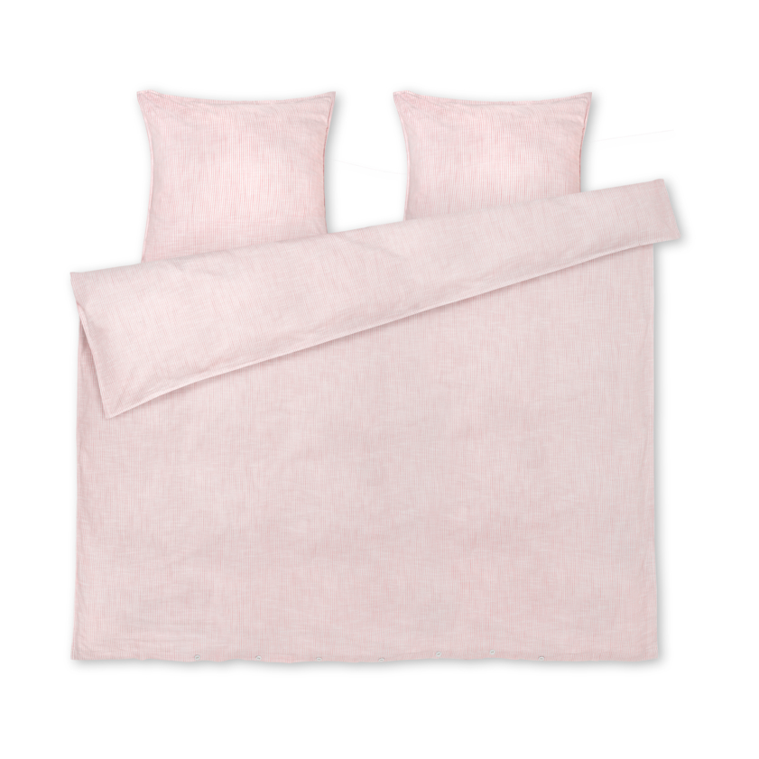 Juna Monochrome Lines bedding set 220x220 cm Pink-white