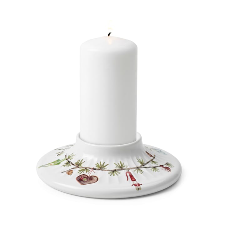 Hammershøi Christmas block candle stick Ø13 cm - White - Kähler