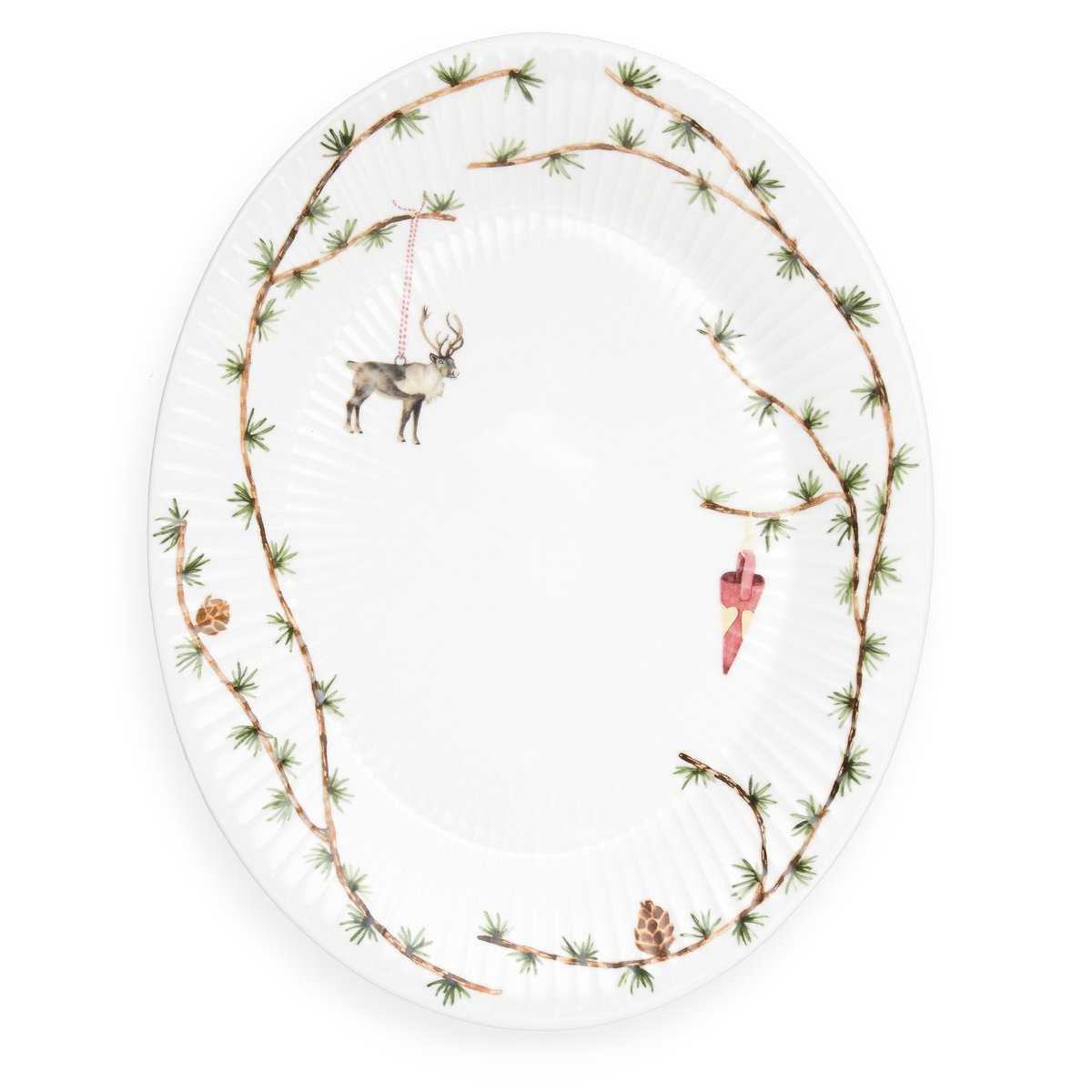 Kähler Hammershøi Christmas oval saucer 27x34 cm | Scandinavian Design | Serving platters & dishes | White