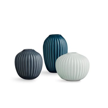 Hammershøi miniature vase set 3 pieces - Mint green-blue-anthracite grey - Kähler