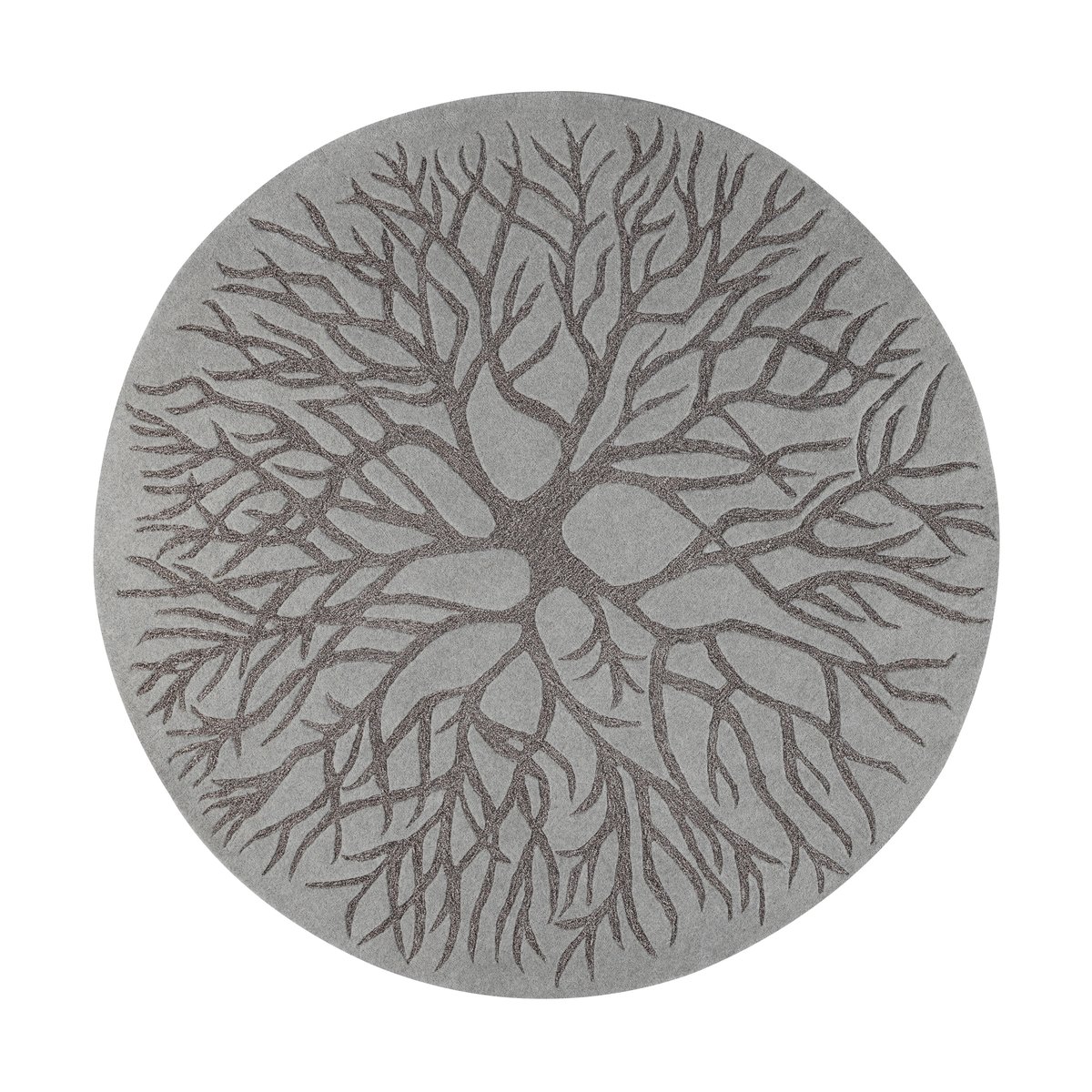 Kateha Birds nest hand woven rug Ø 220 cm MD Grey