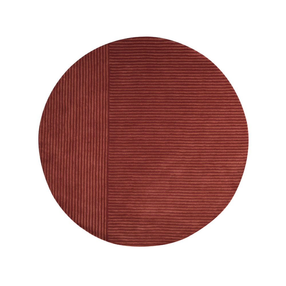 Kateha Dunes Straight rug round Dusty red, 220 cm