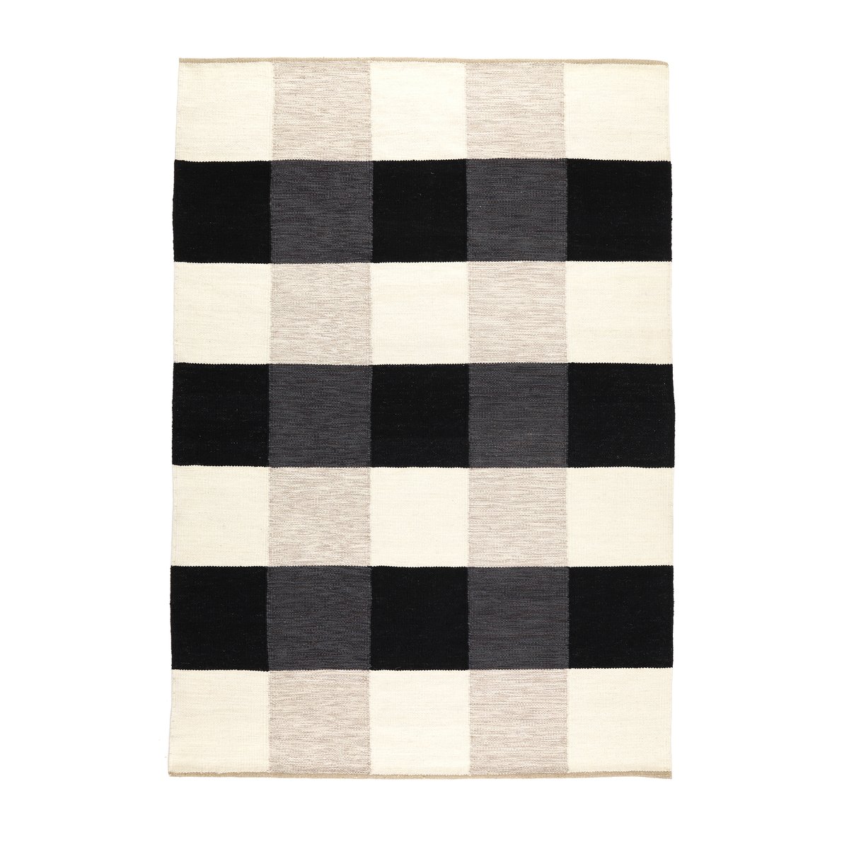 Kateha Night and Day handwoven rug 170x240 cm White-black 200x300 cm