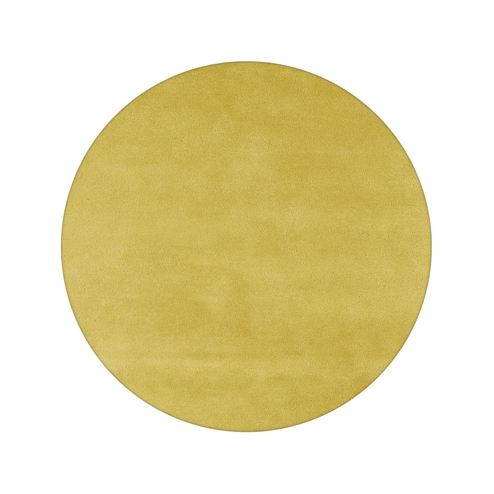 Kateha Sencillo rug round Yellow, 220 cm