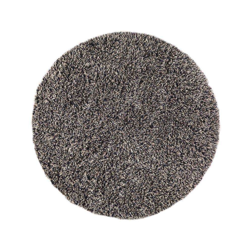 Kateha Shaggy rug round White/charcoal, 220 cm