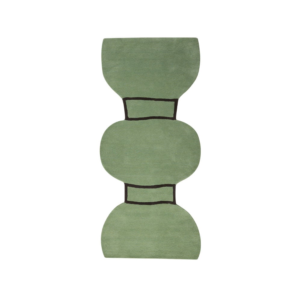 Kateha Silhouette figure rug Dusty green, 110x240 cm