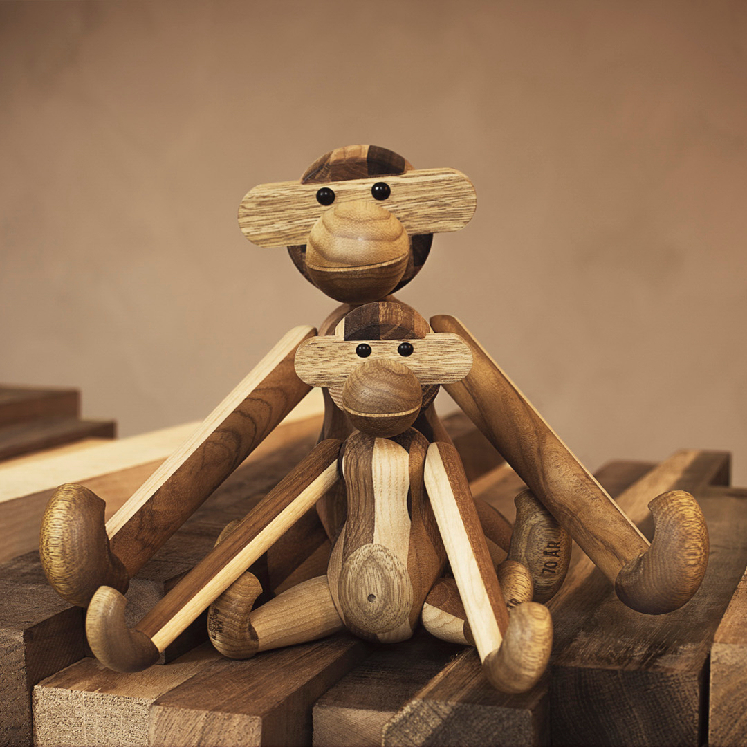 Kay Bojesen monkey anniversary edition mixed wood, Medium