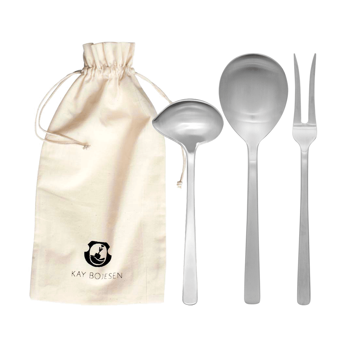 Kay Bojesen Grand Prix servering set 3 pieces Matte steel