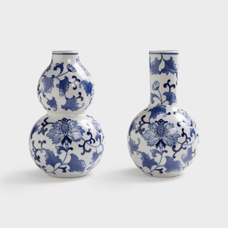 &Klevering Dutch delight vase large 2-pack White-blue