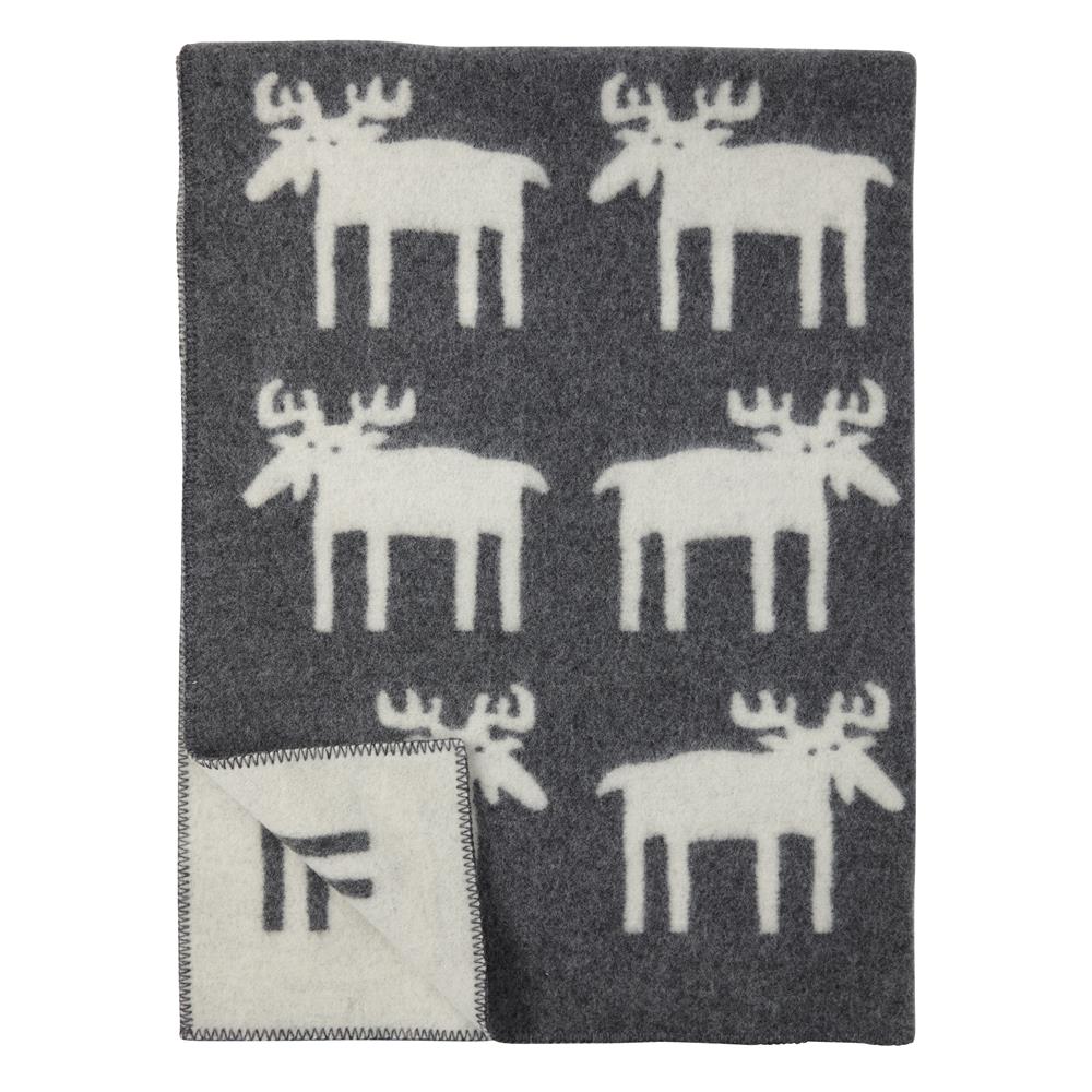 Klippan Yllefabrik Elk wool blanket grey 130x180 cm