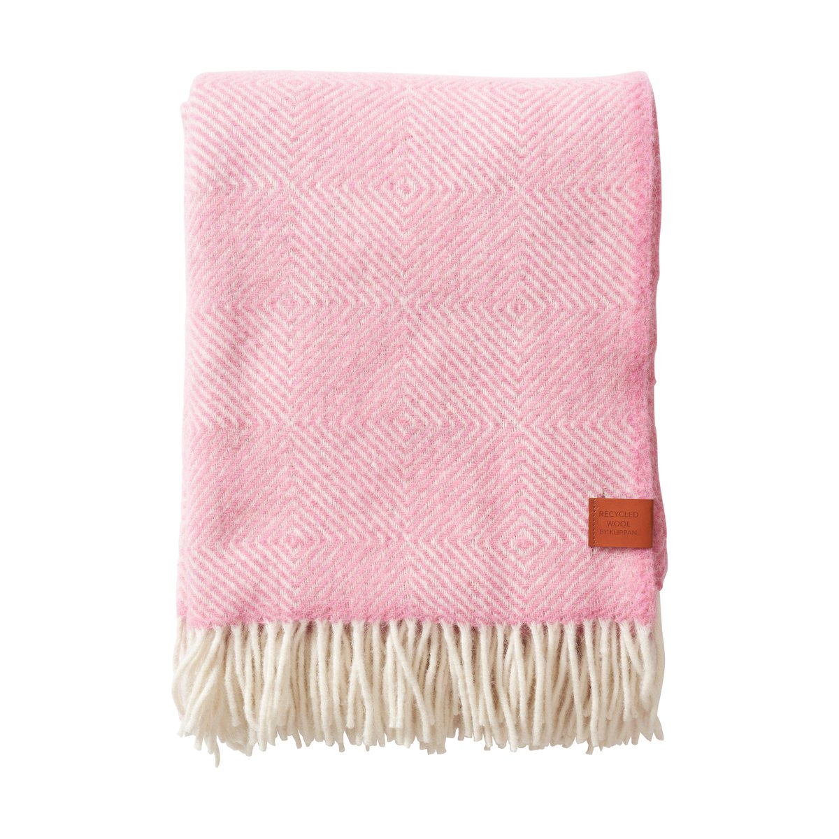 Klippan Yllefabrik Gooseye wool throw 130x200 cm Pink