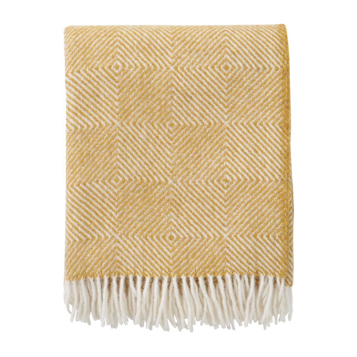 Klippan Yllefabrik Gooseye wool throw 130x200 cm Yellow