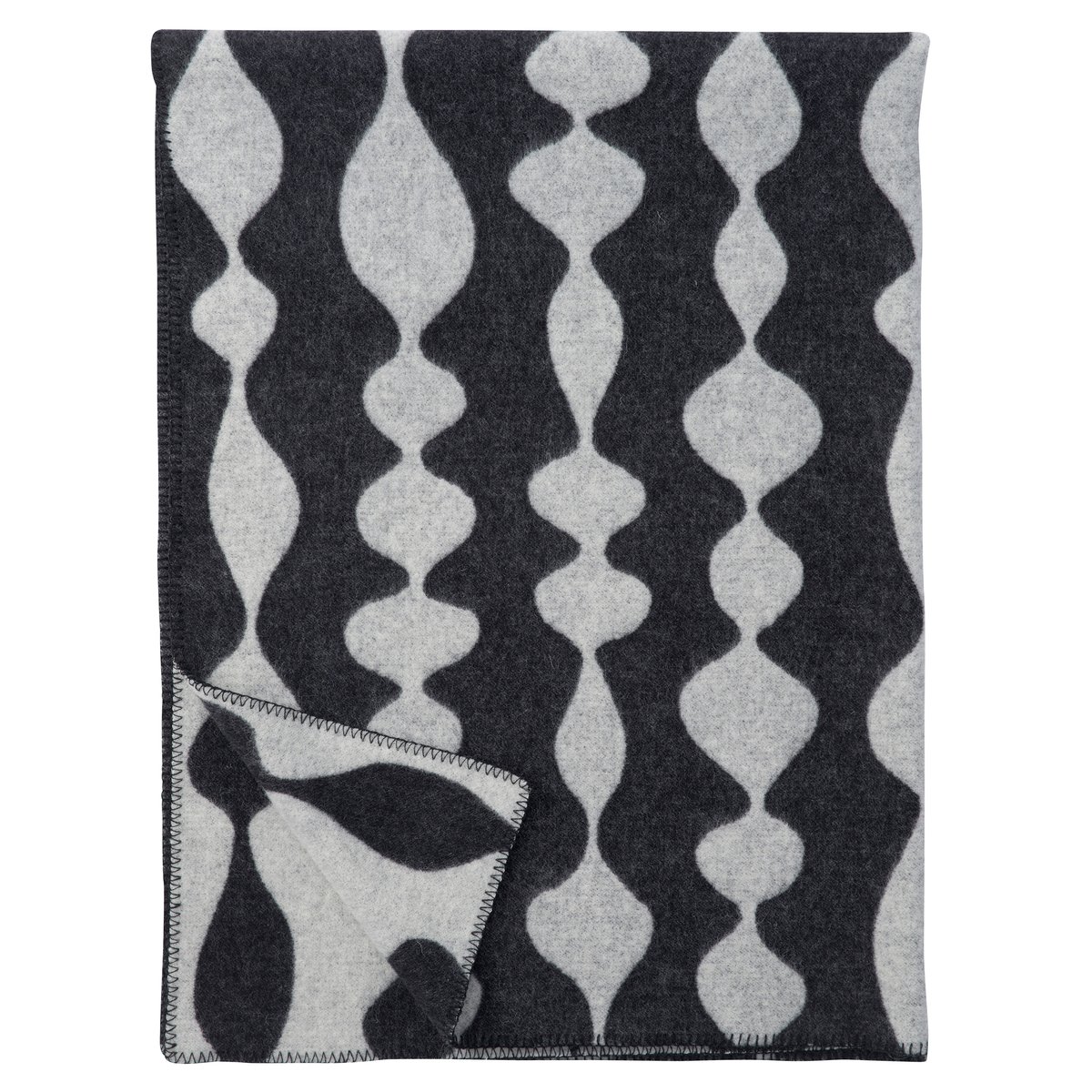 Klippan Yllefabrik Margaret rose wool throw black