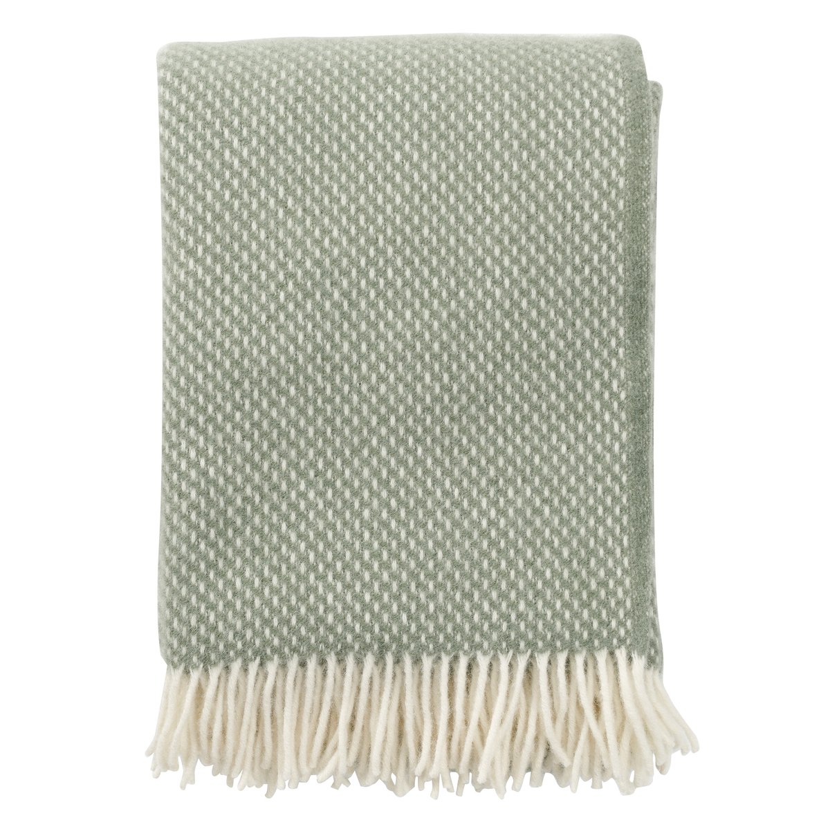 Klippan Yllefabrik Preppy throw dusty green | Scandinavian Design | Wool blankets & throws | Green