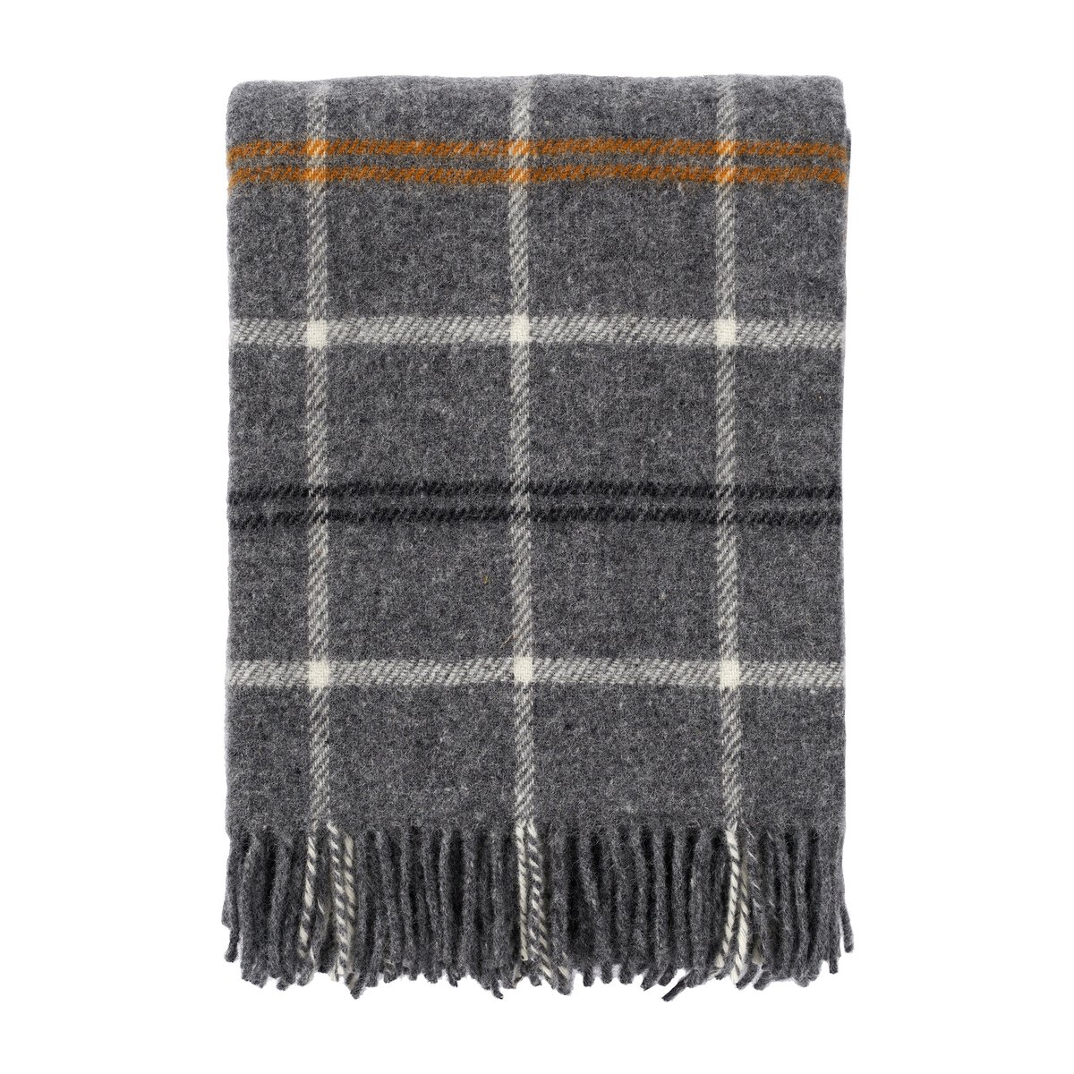 Klippan Yllefabrik Tartan wool throw 130x200 cm Dark grey