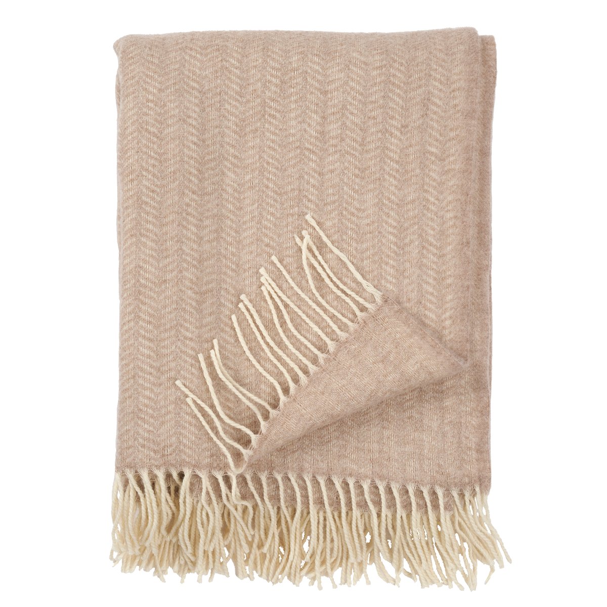 Klippan Yllefabrik Tippy wool throw Beige melange