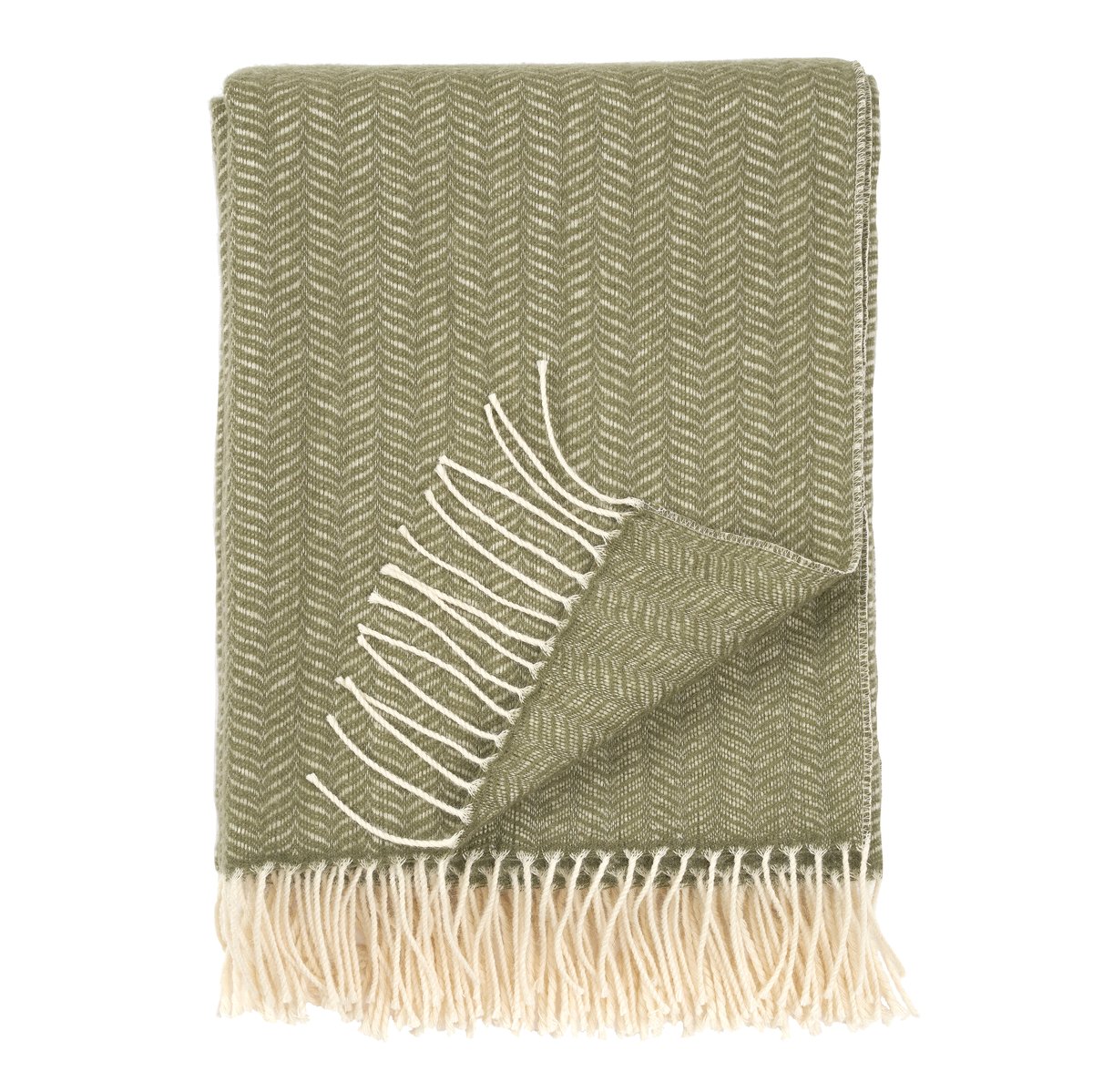 Klippan Yllefabrik Tippy wool throw olive