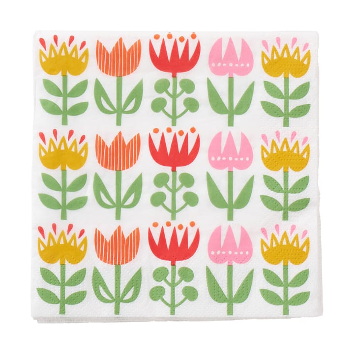 Tulip napkin 33x33 cm 20-pack - Multi - Klippan Yllefabrik