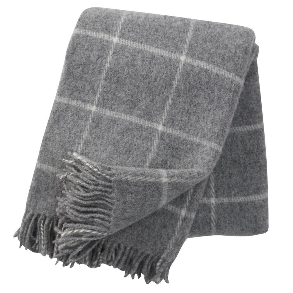 Klippan Yllefabrik Vinga wool throw light grey | Scandinavian Design | Wool blankets & throws | Grey