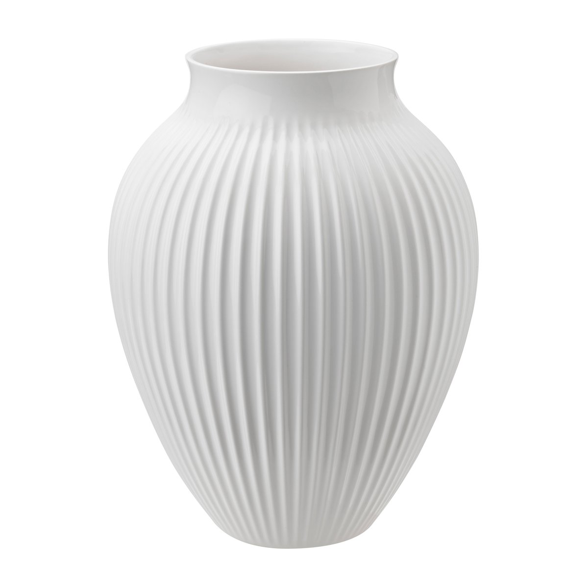 Knabstrup Keramik Knabstrup vase fluted 35 cm White