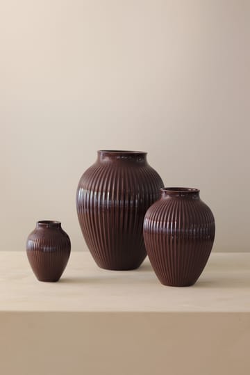 Knabstrup vase ribbed 12.5 cm - Berry - Knabstrup Keramik