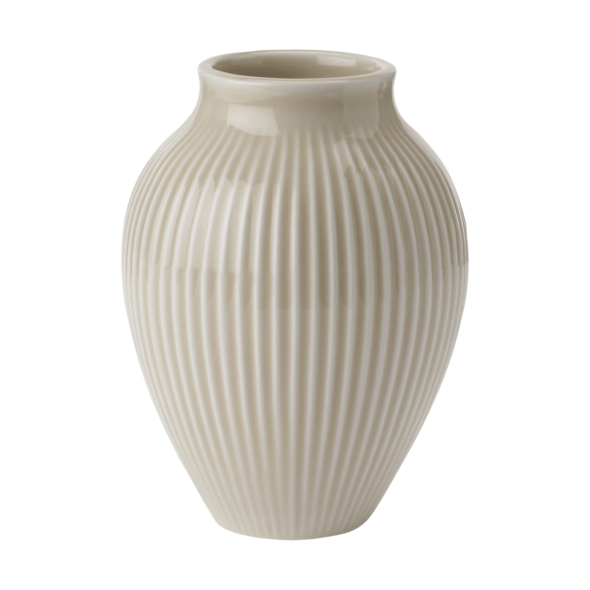 Knabstrup Keramik Knabstrup vase ribbed 12.5 cm Ripple sand